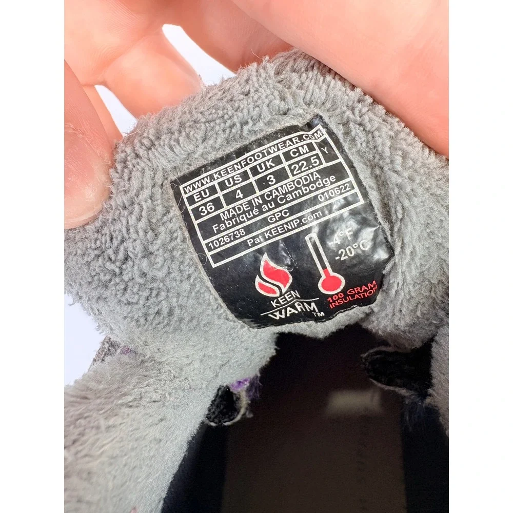 Keen Knotch Chukka Winter Boots Purple & Grey Suede Unisex Kids Size 4 Gorpcore
